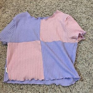 SHEIN Kids Colorblock Pink and Purple Top